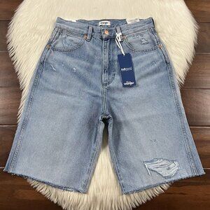 Wrangler Women's Size 27 High Rise Festival Bermuda Denim Jean Shorts‎